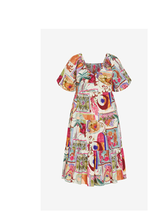 Shop the Simona Print Puff Sleeve Dress