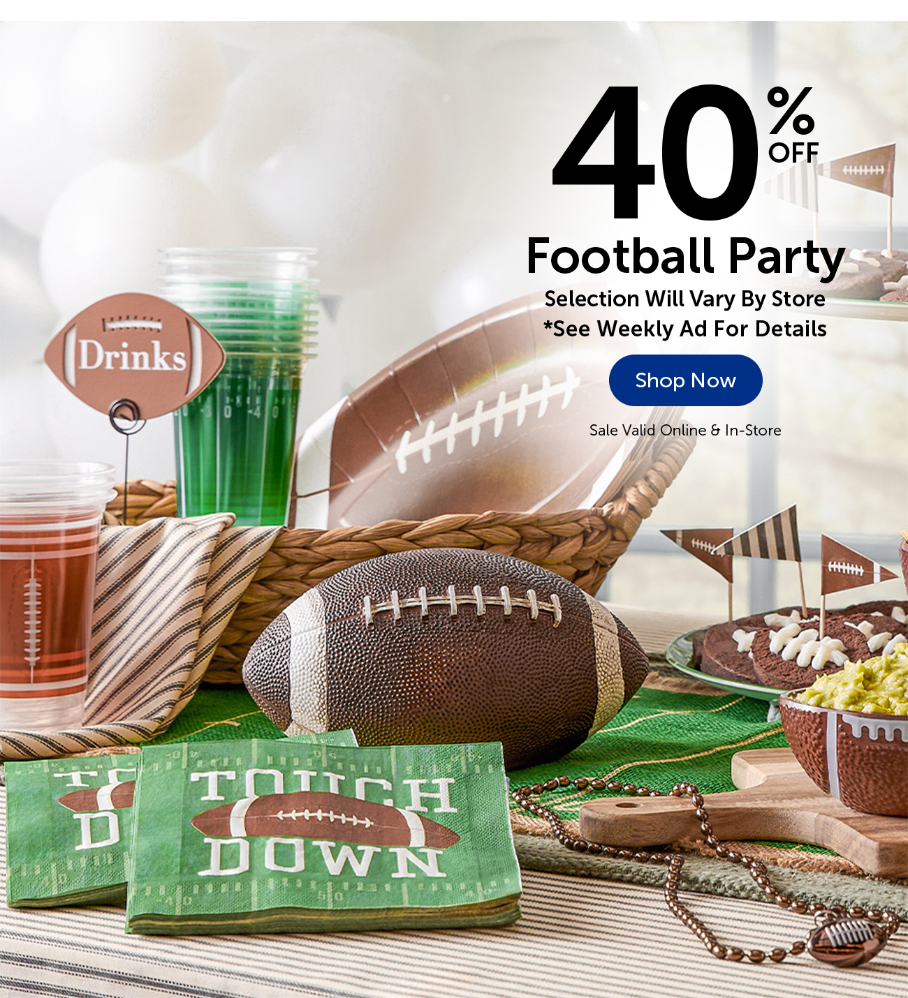 40% Off Football Party