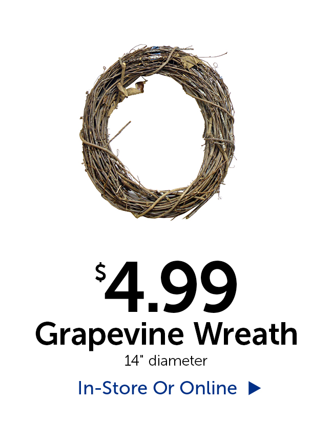 $4.99 Grapevine Wreath - 14" in diameter