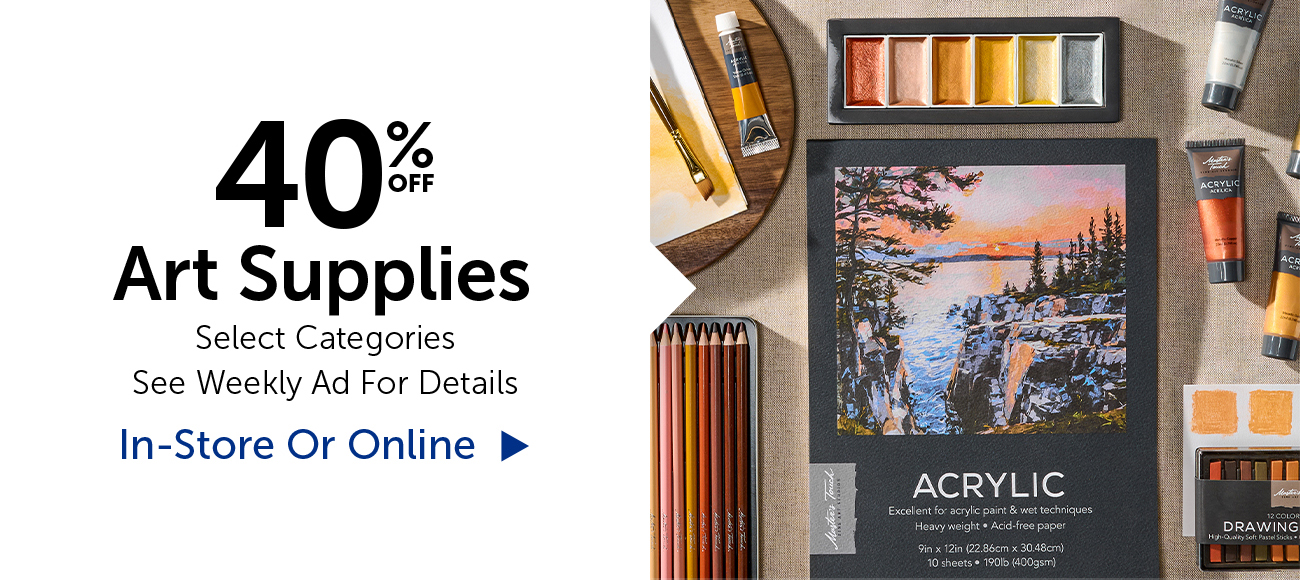 40% Off Art Supplies - Select Categories
