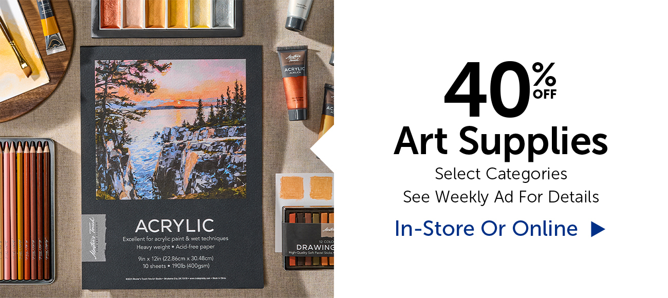 40% Off Art Supplies - Select Categories