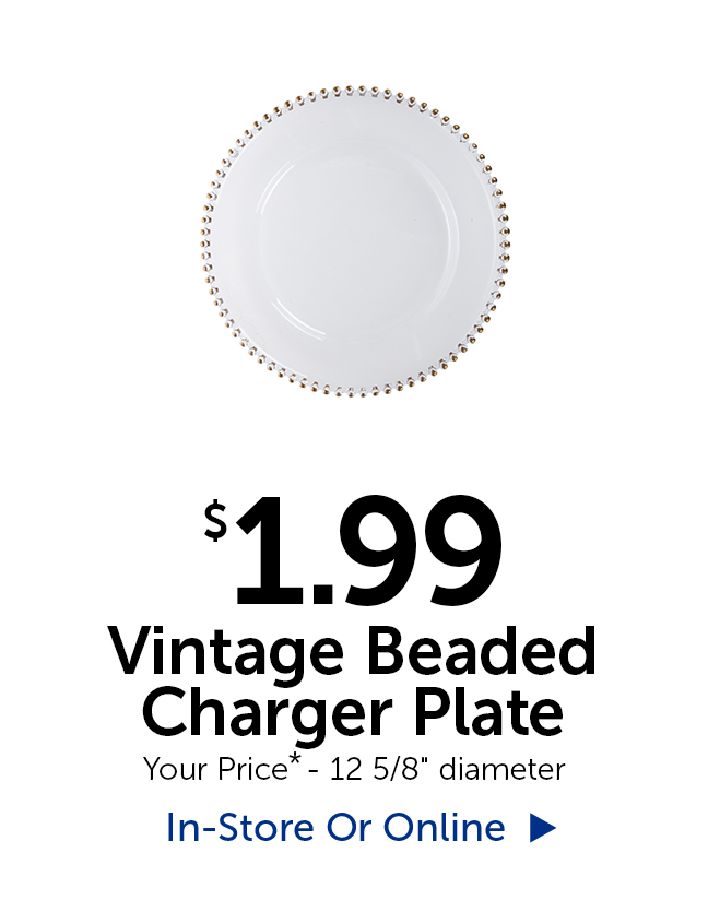 $1.99 Vintage Beaded Charger - 12 5/8" in diameter