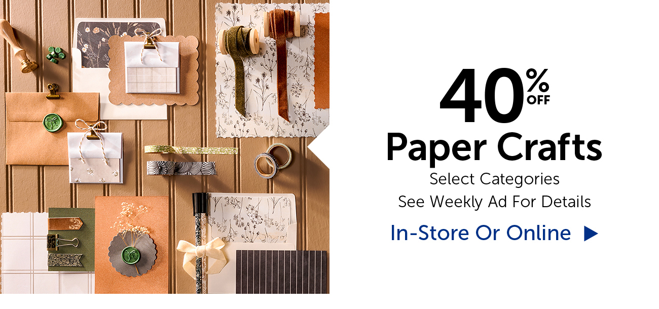 40% Off Paper Crafts - Select Categories