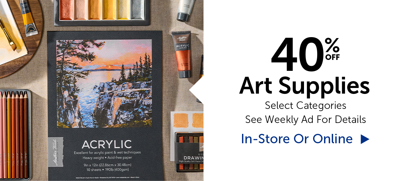 40% Off Art Supplies - Select Categories