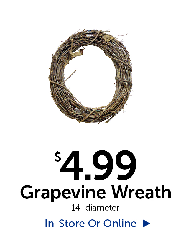 $4.99 Grapevine Wreath - 14" in diameter