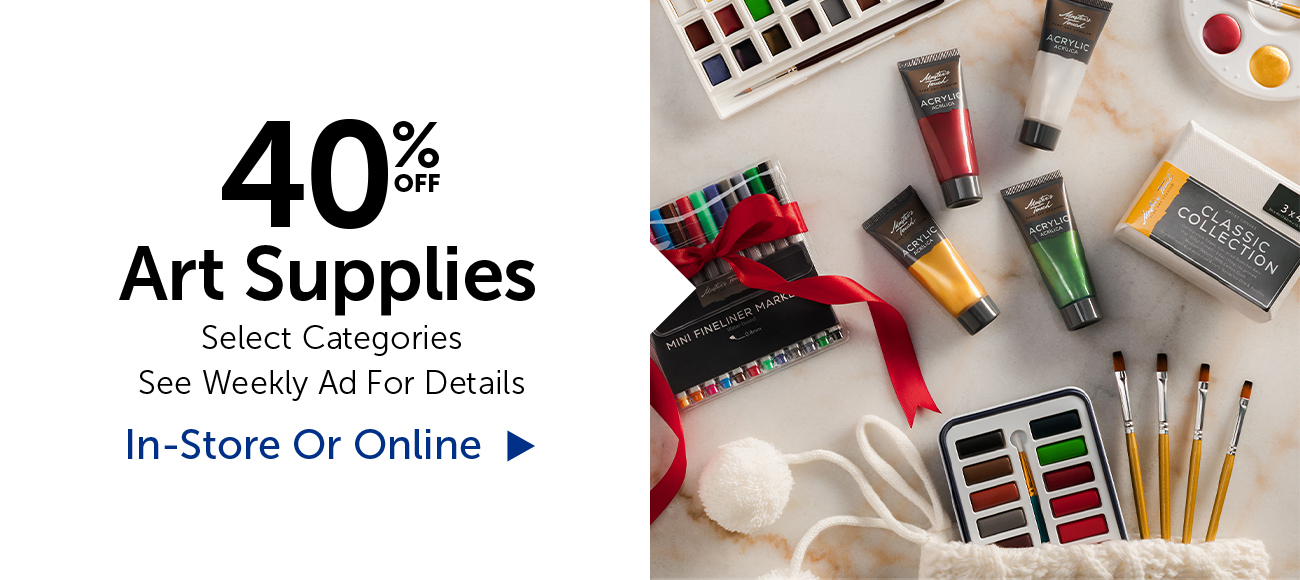 40% Off Art Supplies - Select Categories