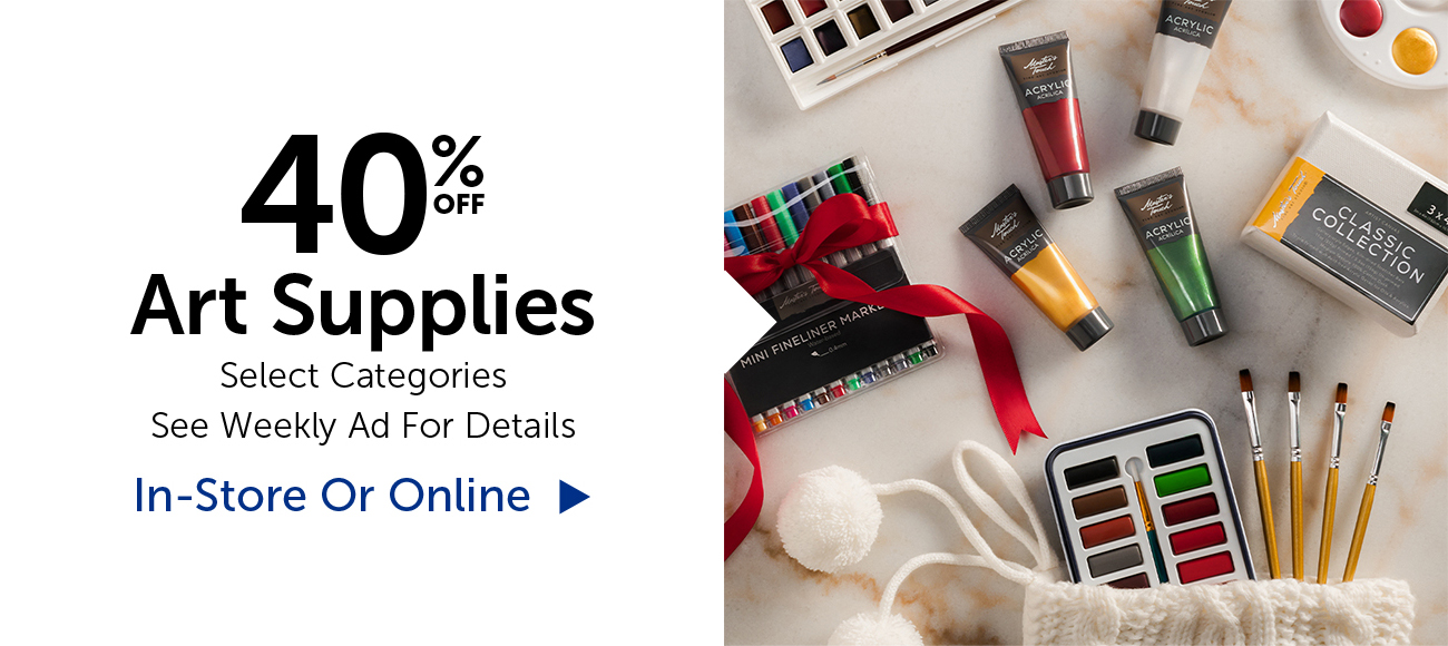 40% Off Art Supplies - Select Categories