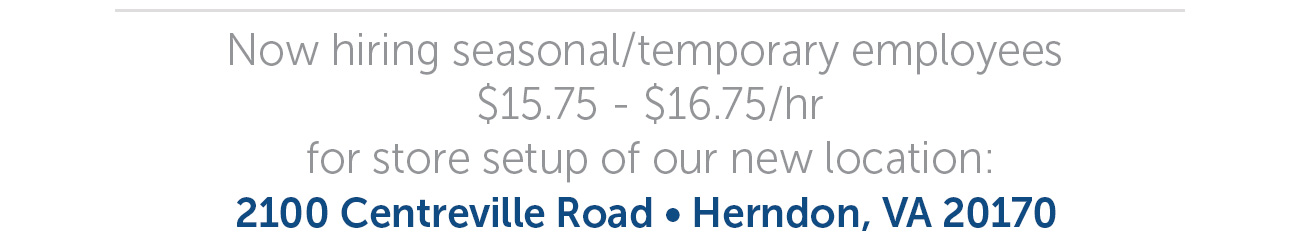 Hiring for Seasonal/Temporary Employees