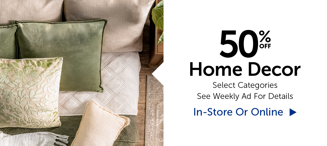 50% Off Home Decor - Select Categories