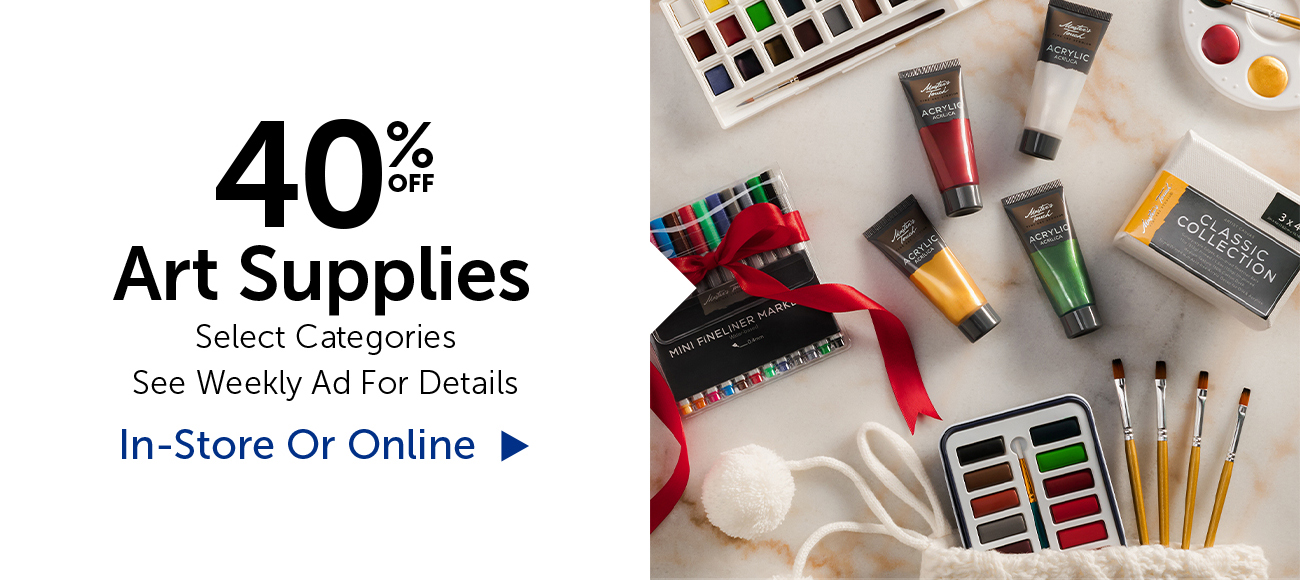 40% Off Art Supplies - Select Categories