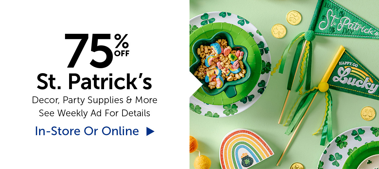 75% Off St. Patrick's - Decor, Party Supplies & More