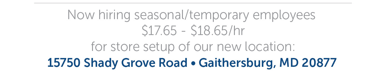 Hiring for Seasonal/Temporary Employees