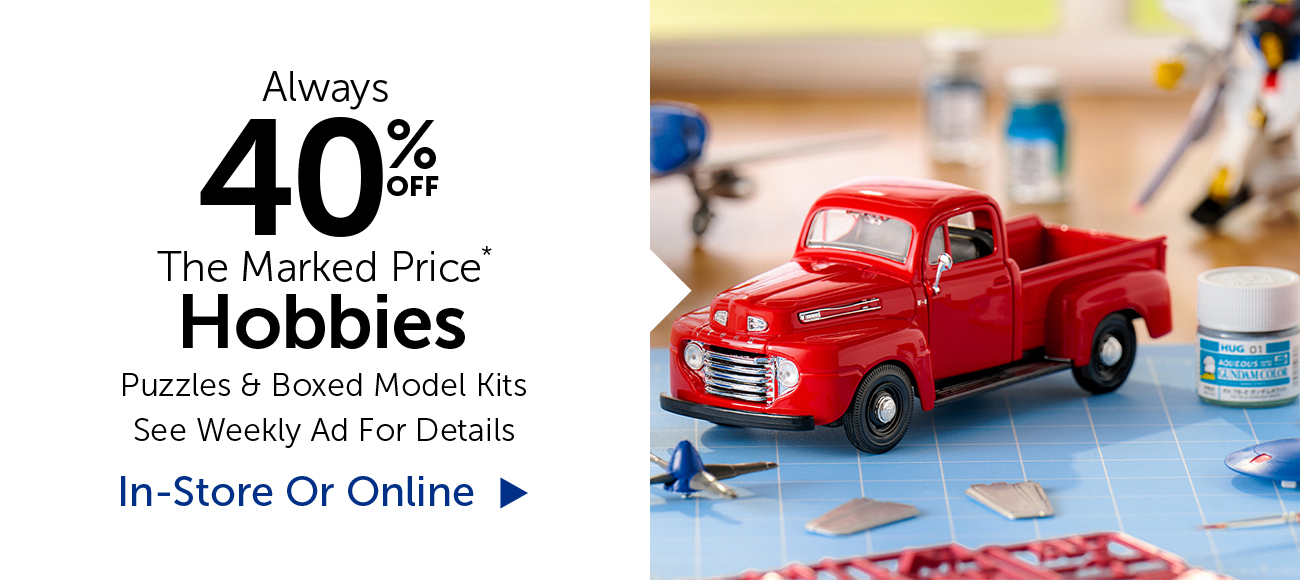 40% Off Hobbies - Select Categories