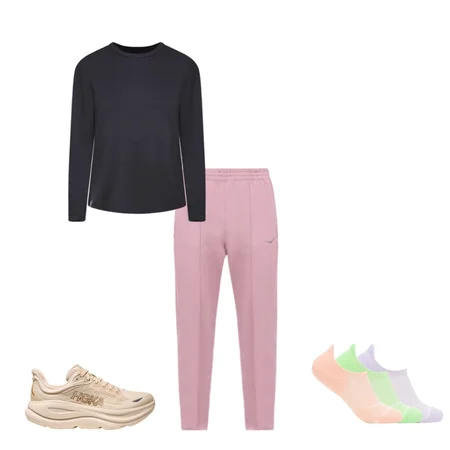 Invisible Sock 3-Pack, Bondi 9, Kaitoro Knit Pant, HOKA Essential LS Tee, 