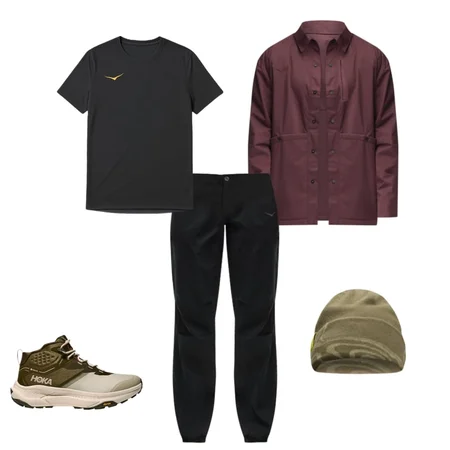 Transport Hike GTX, Winter Beanie, Woodland Hike Pant, Airolite Short Sleeve 2.0, Outtrail Shirt Jacket, HOKA Hip Pack 2.5L, Transport Hike GTX, Elaro 5 inch Bike Short, Airolite Short Sleeve 2.0, Kaitoro Knit Jacket, 