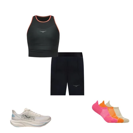 Race Day Bra, Invisible Sock 3-Pack, Mach 7, Novafly 6'' Knit Short, 