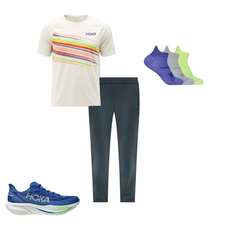 No-Show Run Sock 3-Pack, Mach 7, Essential Recovery Pant, Race Day Short Sleeve, Race Day Bra, Invisible Sock 3-Pack, Mach 7, Novafly 6'' Knit Short, 
