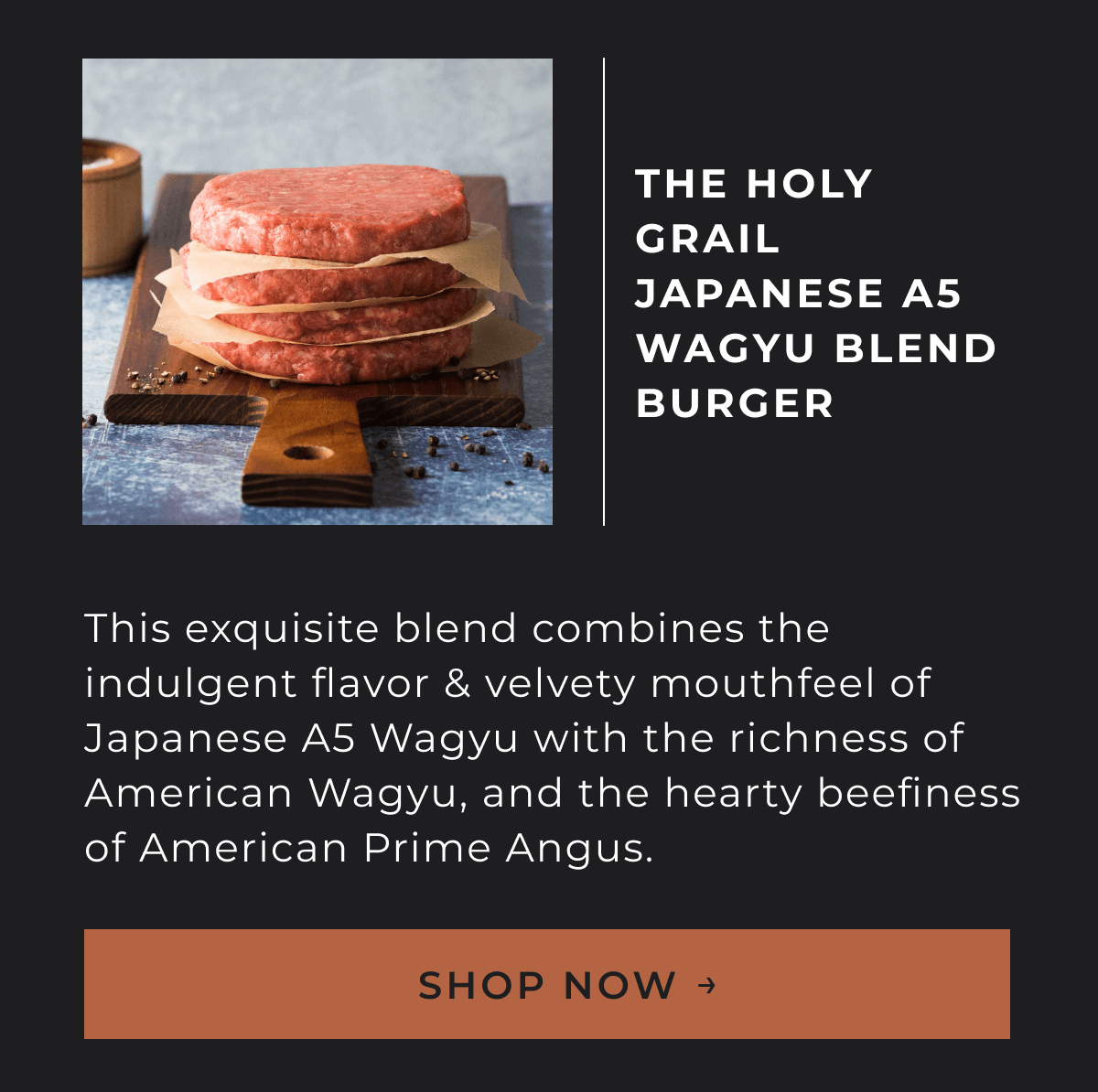 The Holy Grail Japanese A5 Wagyu Blend Burger
