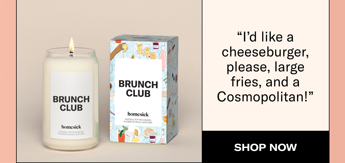 BRUNCH CLUB | “I’d like a cheeseburger, please, large fries, and a Cosmopolitan!” | SHOP NOW