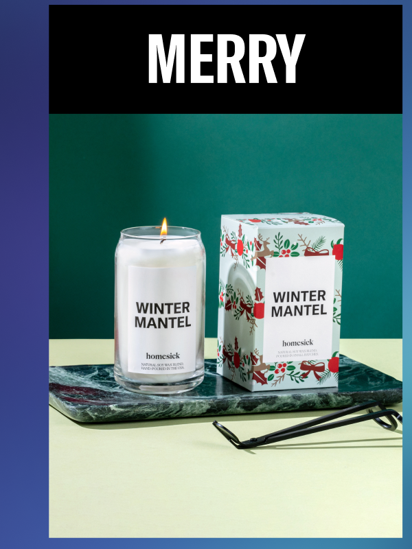 MERRY | Winter Mantel Candle