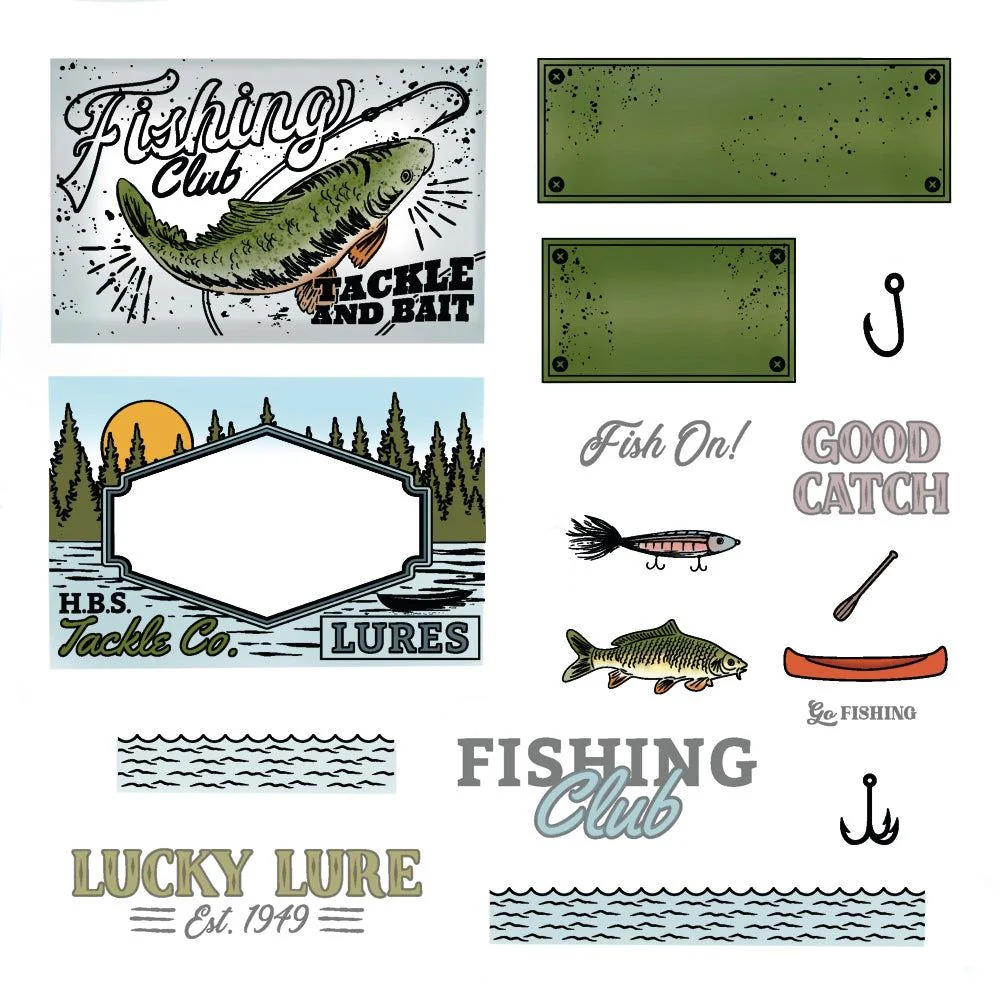 Image of Lucky Lures 6x8 Stamp Set
