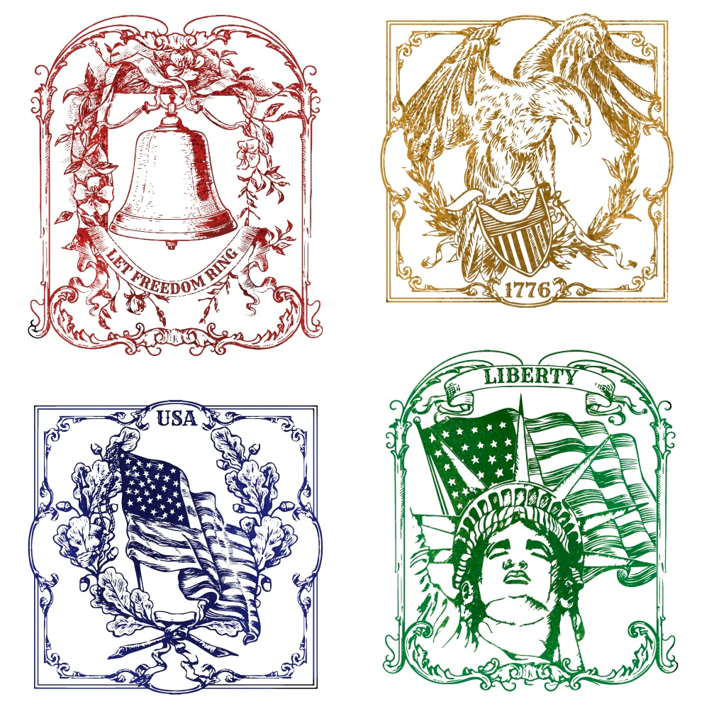 Image of Let Freedom Ring - Rubber Cling Stamp Set