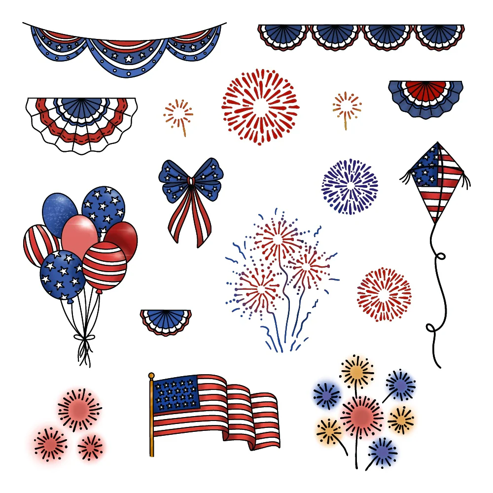 Image of Big Pickup: Americana Add on - 6x8 Stamp Set