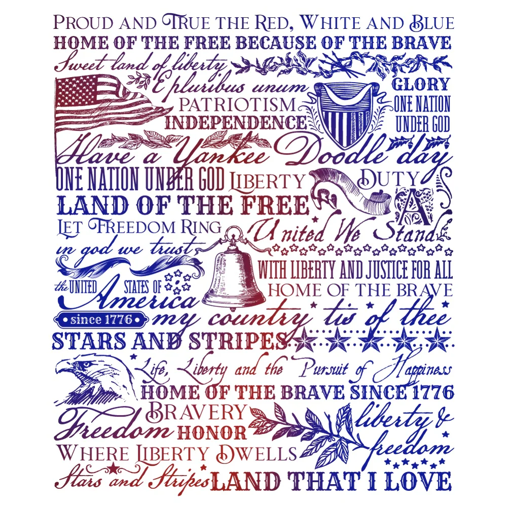 Image of Land Of The Free - 5x6 Cling Stamp
