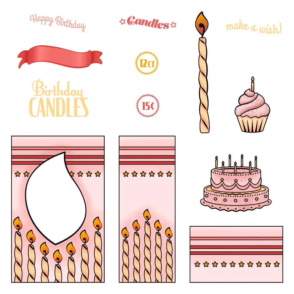 Image of Birthday Candle VGCB Add-On 6x6 Stamp Set