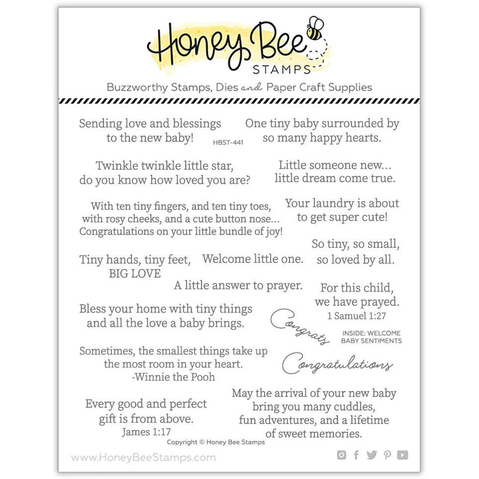 Image of Inside: Welcome Baby Sentiments - 6x6 Stamp Set