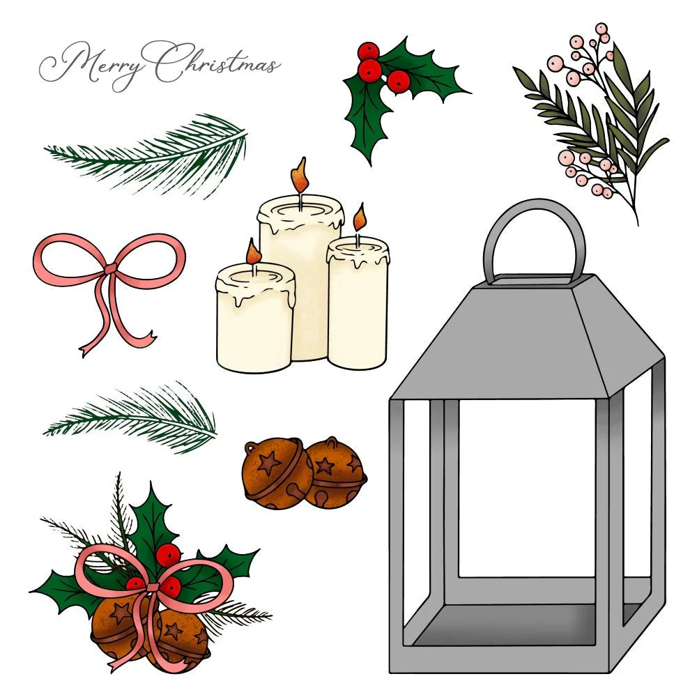 Image of Pine & Berry Centerpiece - 6x8 Stamp Set