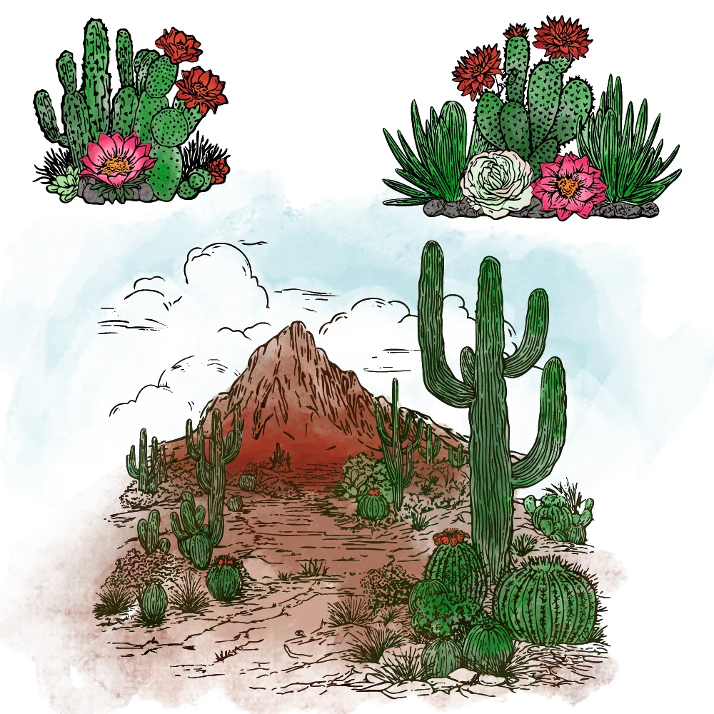 Image of Out West - 5x7 Rubber Cling Stamp