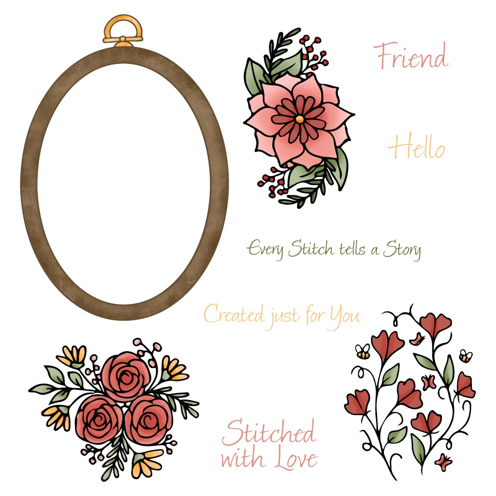 Image of Stitched With Love - 6"x8" Stamp Set