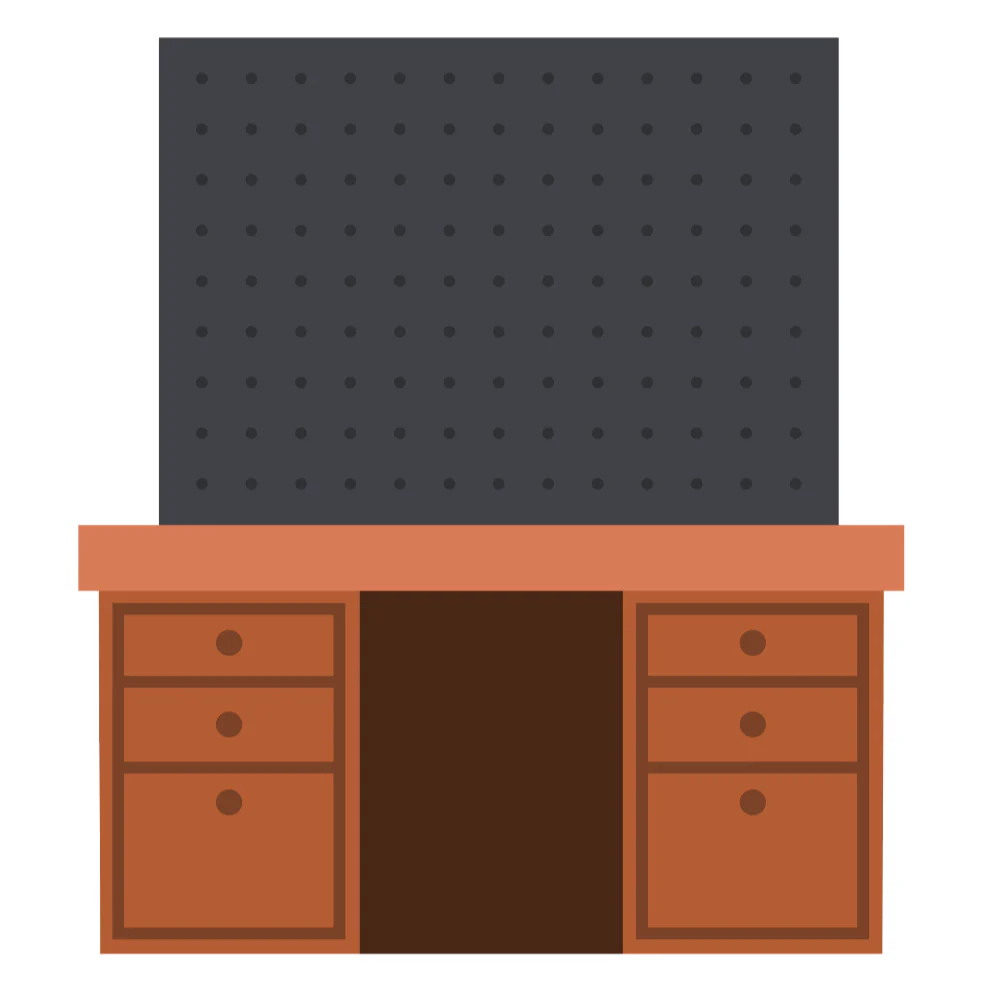 Image of Lovely Layers: Pegboard and Desk - Honey Cuts