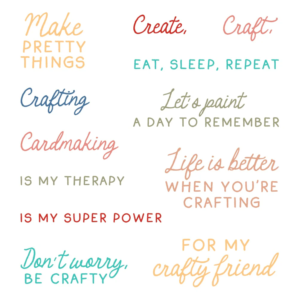Image of Don't Worry, Be Crafty - 4"x4" Stamp Set
