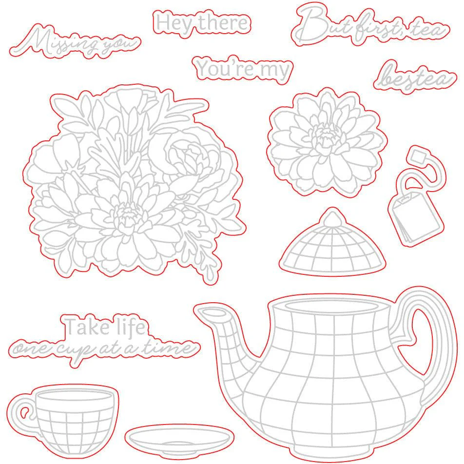 Image of Teatime Florals - Honey Cuts - Retiring