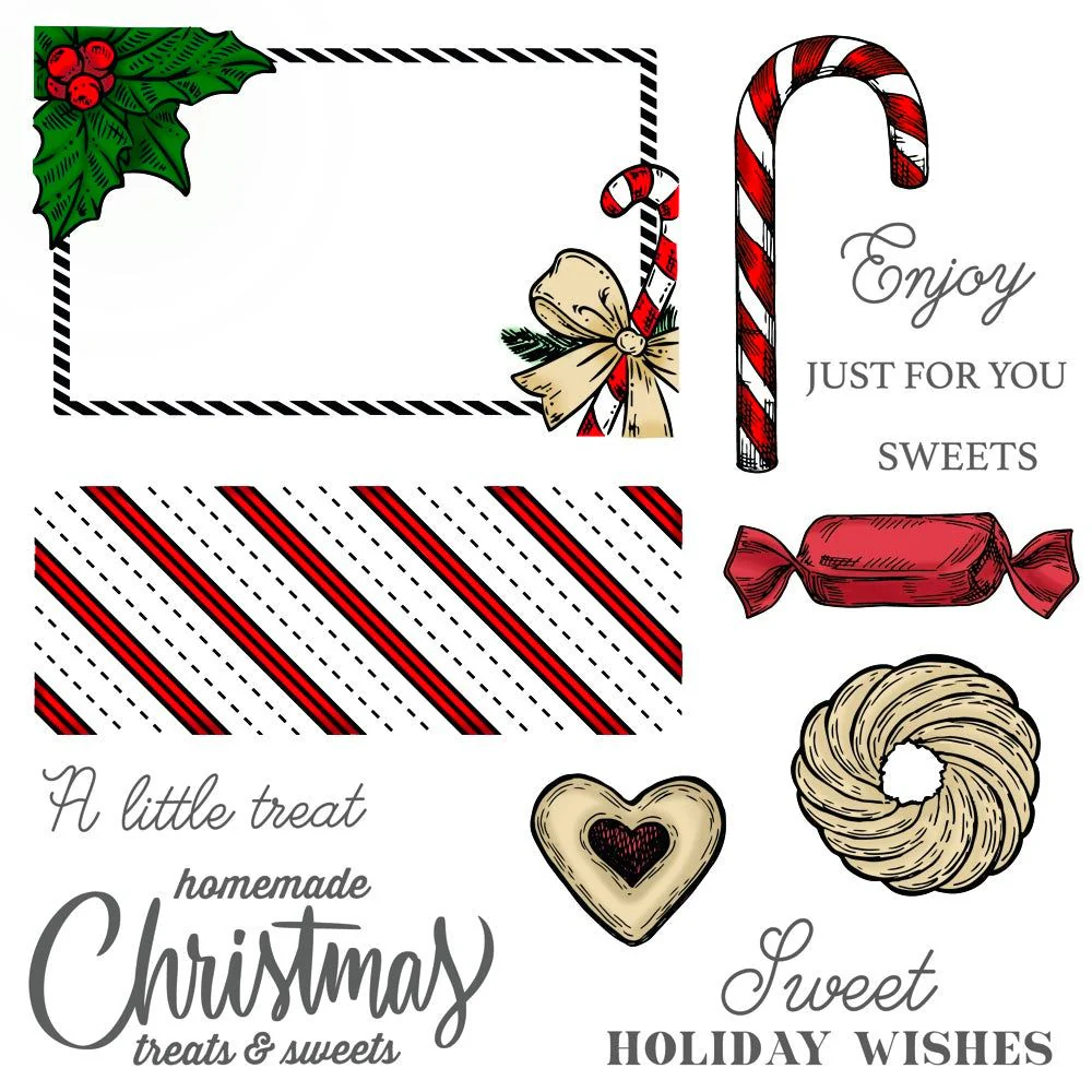 Image of Holiday Treats Vintage Gift Card Box Add-On - 6x6 Stamp Set - Retiring
