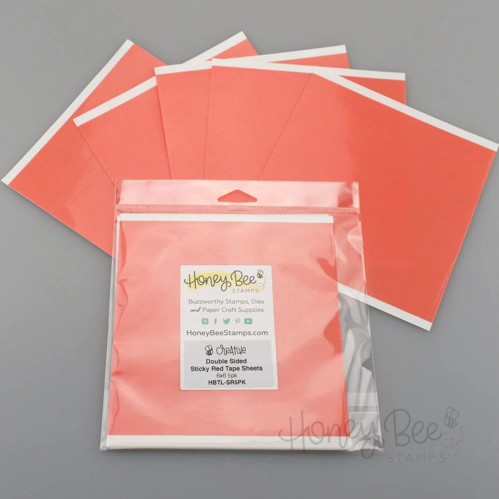 Image of Double Sided Super Sticky Red Tape Sheets - 6x6 5pk - Clearance
