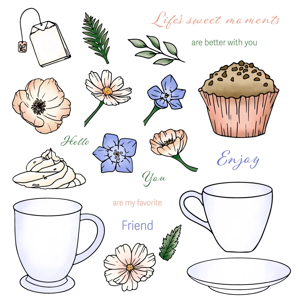 Image of Life's Sweet Moments - 6"x 8" Stamp Set