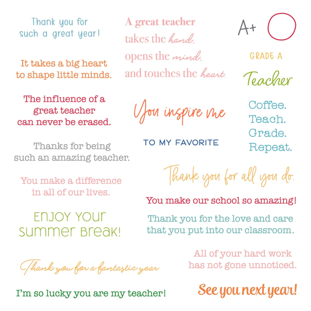 Image of Grade A Teacher - 6"x 6" Stamp Set