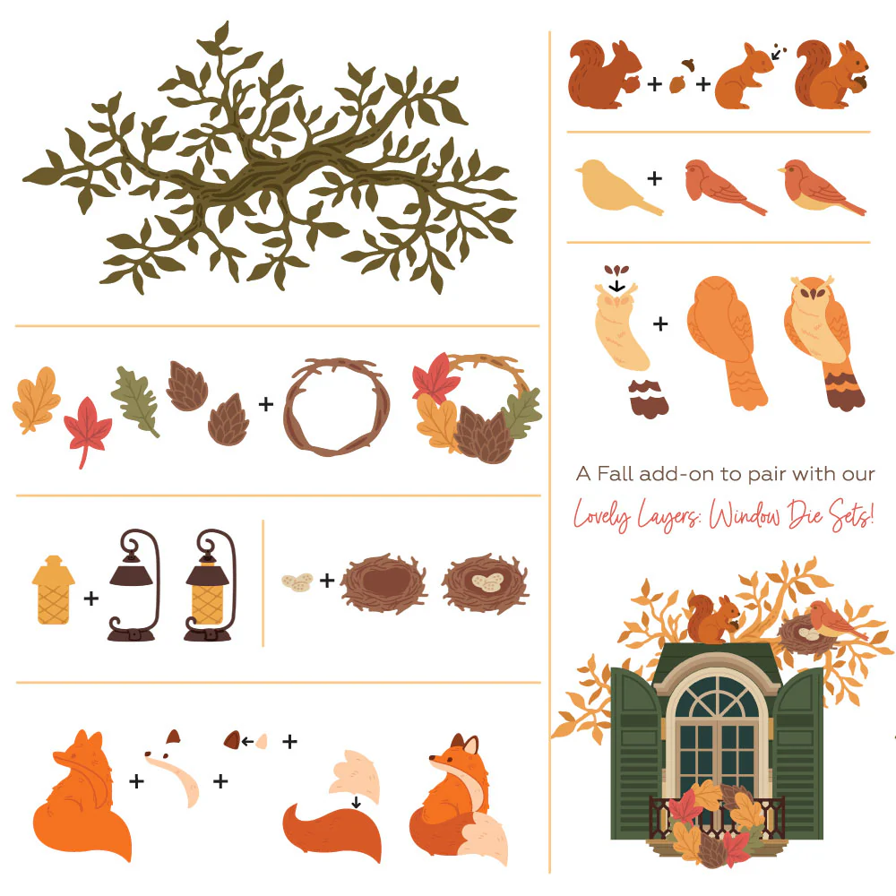 Image of Lovely Layers: Window Fall Add-On - Honey Cuts