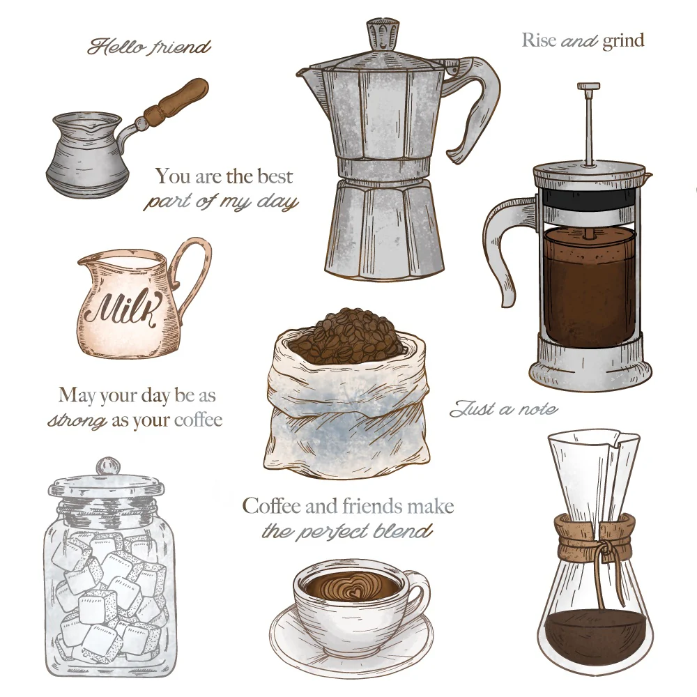 Image of Rise And Grind - 6x8 Rubber Cling Stamp