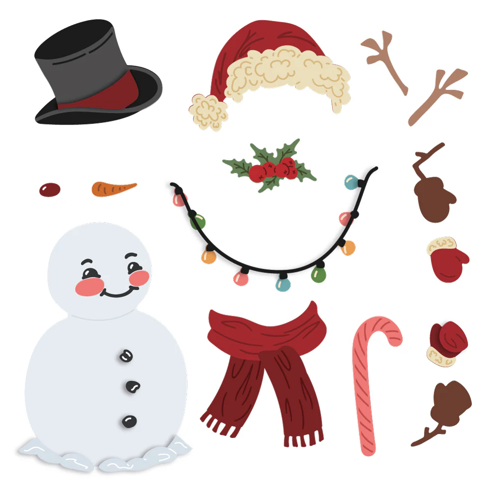 Image of Lovely Layers: Vintage Snowman - Honey Cuts - Stand-Alone Dies