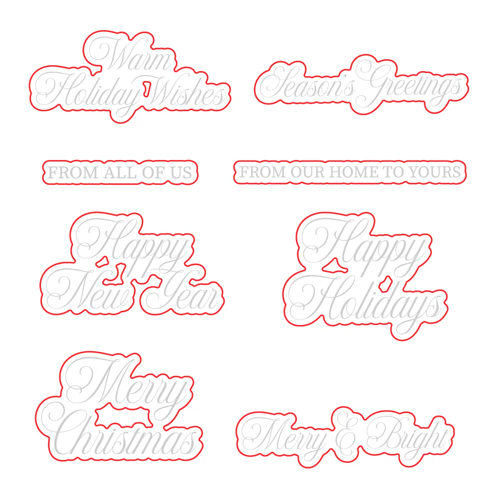 Image of Warm Holiday Wishes - Honey Cuts - Coordinating Dies