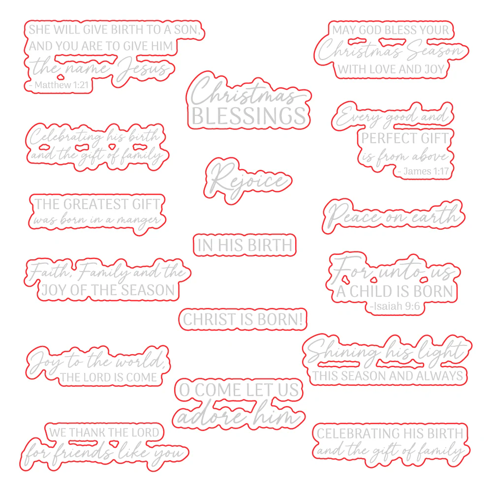 Image of Christmas Blessings - Honey Cuts - Coordinating Dies