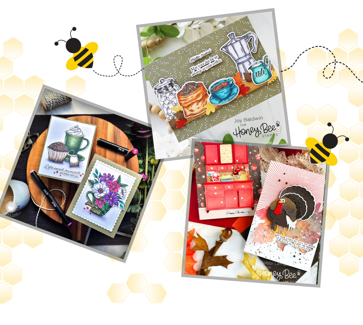 Joy Baldwin Honey Bee Stamps card designs