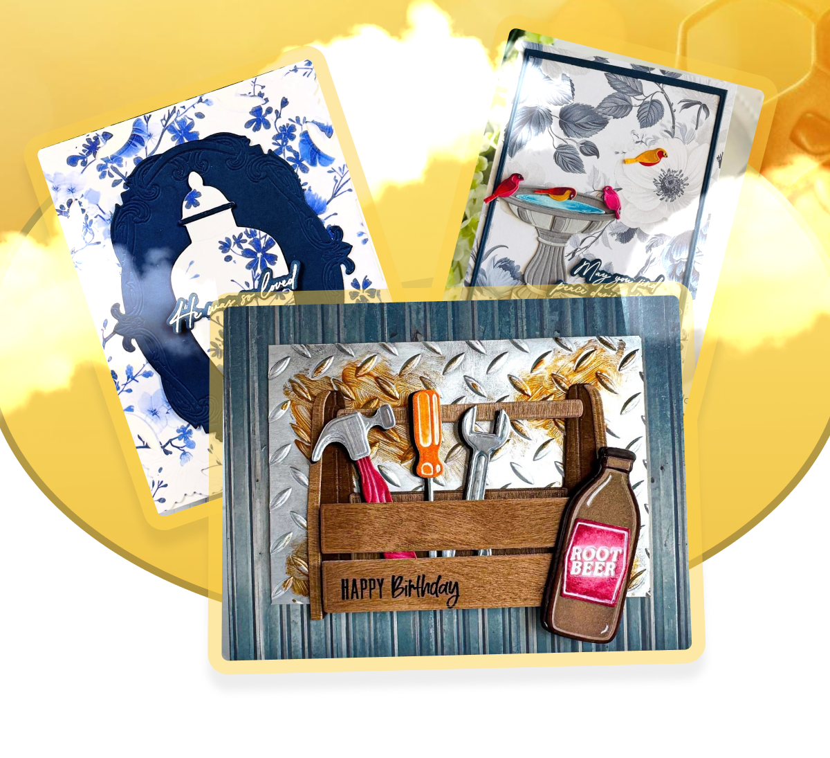 Happy Birthday; tools and root beer card