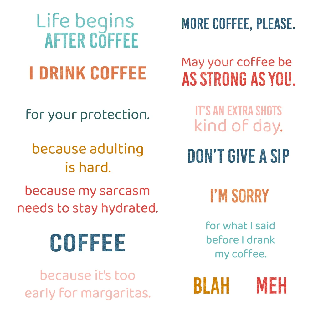 Image of More Coffee Please - 4x 6 Photopolymer Stamp Set