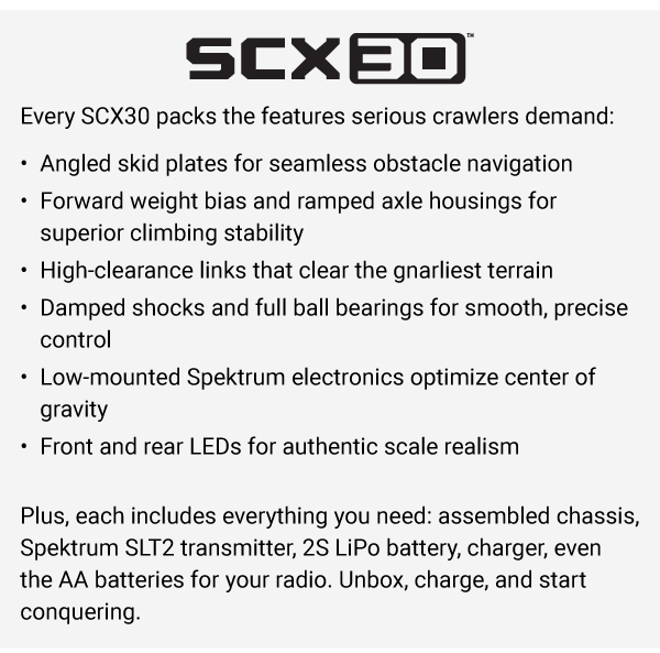 Axial SCX30 features