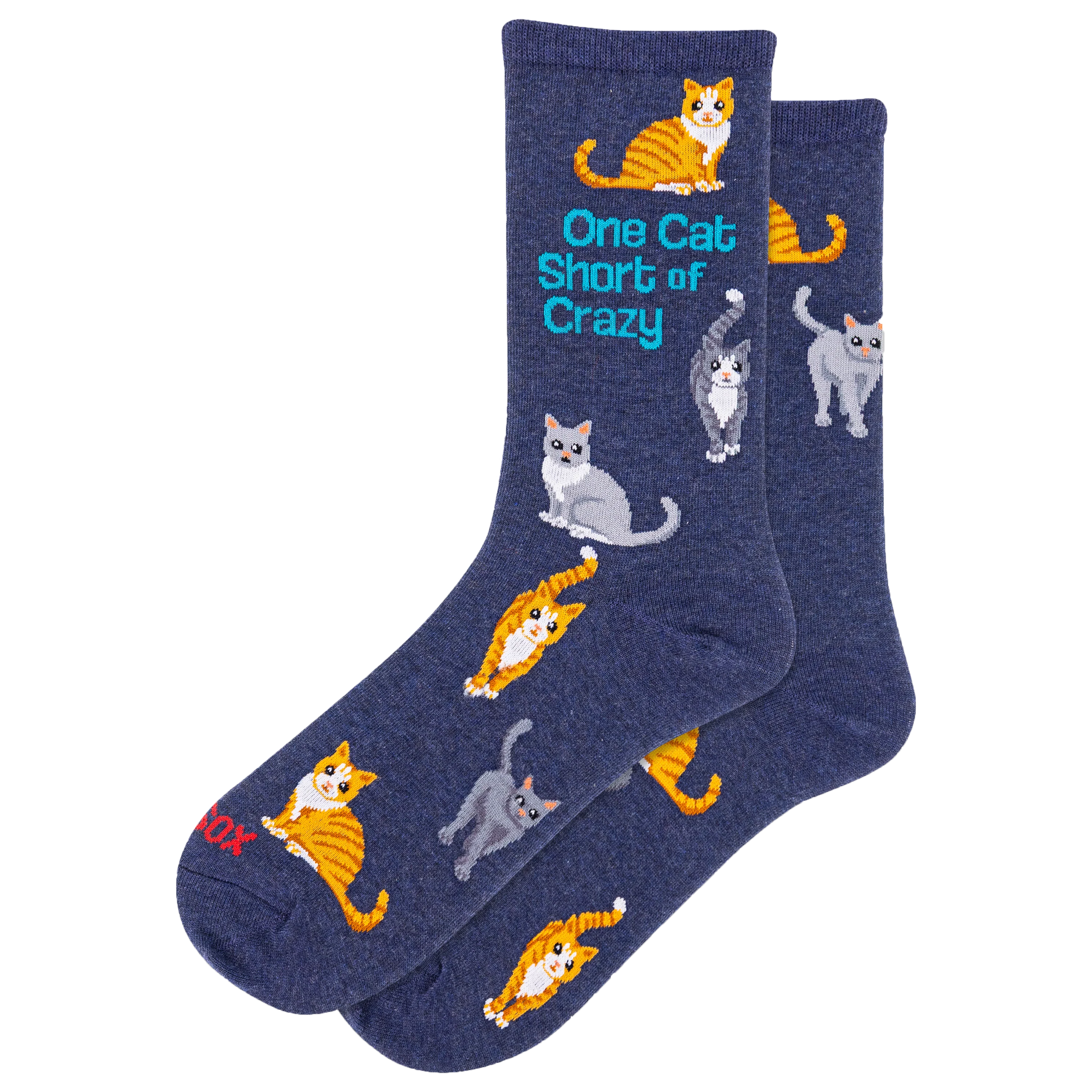 HOTSOX Women's One Cat Short of Crazy Crew